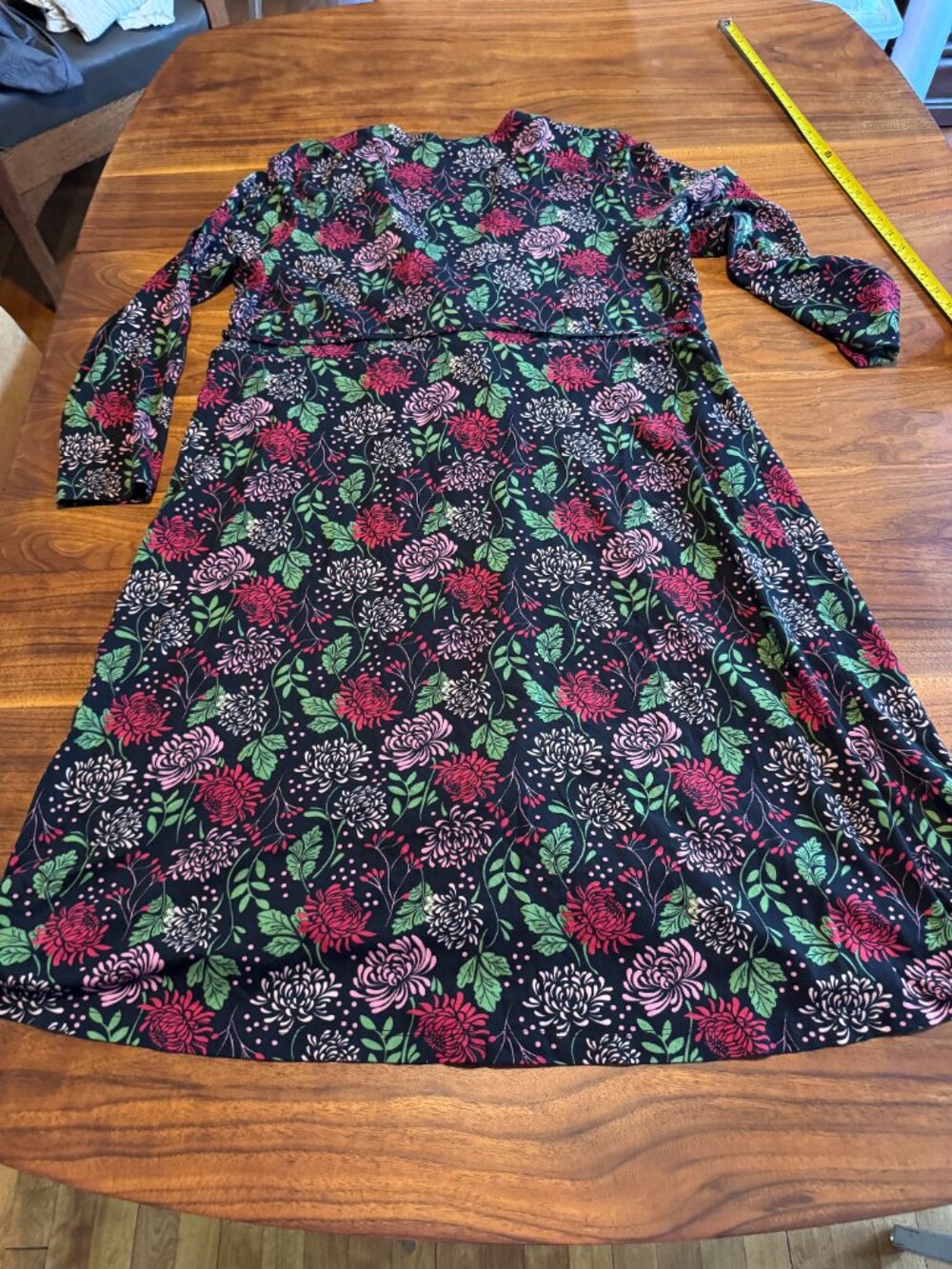 Gudrun Sjoden Cotton Modal Jersey Knit Wrap Dress Floral Drapey EUC Sz XL - Picture 9 of 11